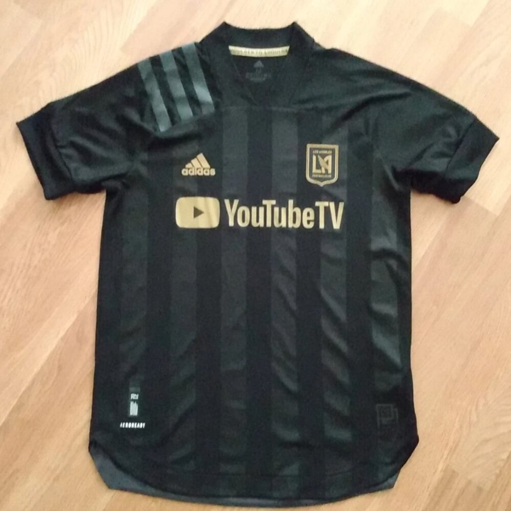 Adidas Men's Medium LAFC 2020/2021 Authentic Home Black/Gold Aeroready Jersey